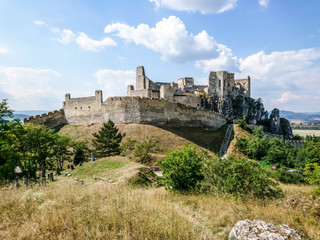 Slovakia castle panoramic view with beautiful sky summer vacation traveling Europe