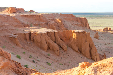 Wall Mural - Flaming Cliffs. Bayanzag. Gobi Desert. Mongolia.