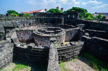 Canvas Print - Old watchtower Baluarte de San Diego, Intramuros, Manila, Luzon, Philippines