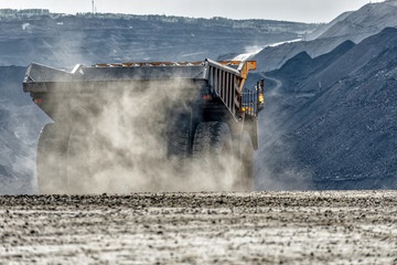 Wall Mural - Quarry truck carries coal mined.