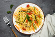 © nadianb - Pasta spaghetti with zucchini, carrot and tomato.