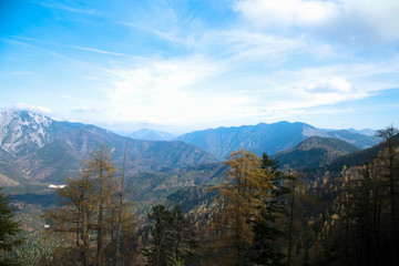 Poster - Upper Austria, Austria - High angle view of mountains and a valley.