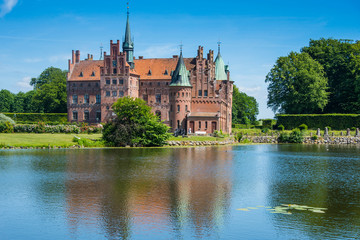 Sticker - Pond before the Castle Egeskov, Denmark