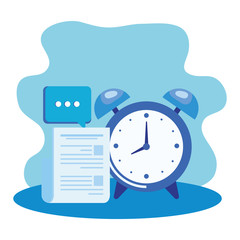 Sticker - alarm clock with document file