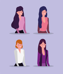 Sticker - people characters business flat design