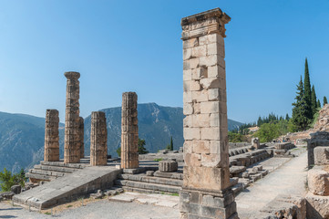 Sticker - Temple of Apollo, Delphi, Greece, Europe