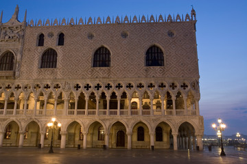 Sticker - Italy, Venice. Doge's Palace in early morning light.