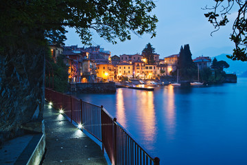 Wall Mural - Italy, Varenna. Lake Como walkway at sunset. Credit as: Dennis Flaherty / Jaynes Gallery / DanitaDelimont. com