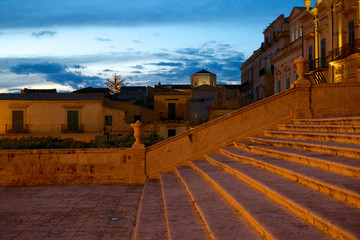 Sticker - Italy, Sicily, city of Noto. UNESCO World Heritage Site. The historical part of the city is built in soft tufa stone.