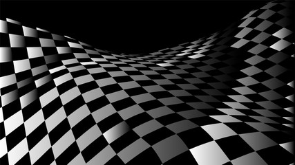 Aufkleber - Black and white abstract wave. Optical illusion. Twisted vector illustration.
