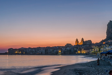 Poster - Italy, Sicily, Cefalu, Cefalu Beach at dawn