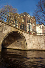 Poster - The Netherlands (aka Holland), Amsterdam. Canal bridge.