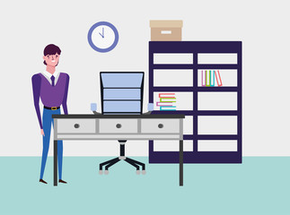 Poster - people characters business flat design