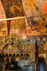 Wall Mural - Russia, Moscow, Red Square. St. Basil's Cathedral (aka Pokrovsky Sobor or Cathedral of the Intercession of the Virgin on the Moat). Ornate chapel interior. 