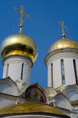 Sticker - Russia, Golden Ring (aka Zolotoe Koltso), Sergiyev Posad (aka Sergiev), formerly Zagorsk. Trinity Monastery of St. Sergius. Cathedral of the Holy Trinity (1422).