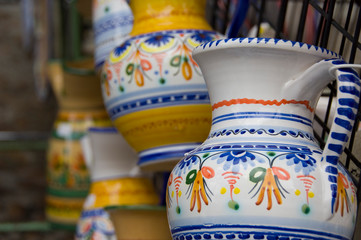 Poster - Spain, Castilla-La Mancha,Toledo. Typical Spanish pottery.