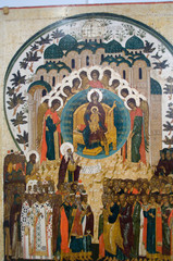 Wall Mural - Russia, Volga-Baltic Waterway, Goritzy. Kirillo-Belozersky Monastery, founded in 1397 by St. Cyril. Icon & Monastery Museum. 15th century icon.