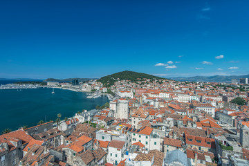 Wall Mural - Croatia, Split, Split Old Town Viewed from the Cathedral Tower