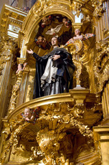 Wall Mural - Spain, Castile-Leon region, Burgos. Gothic Burgos Cathedral (aka Catedral de Burgos) interior altar detail. UNESCO.