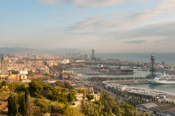 Canvas Print - View of Barcelona from Mirador del Alcade, Barcelona, Catalonia (AKA Catalunya or Cataluna), Spain, Europe