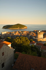 Wall Mural - CROATIA, Dubrovnik. Overview of the Walled City of Dubrovnik. 