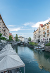 Canvas Print - Slovenia, Ljubljana, Ljubljana River