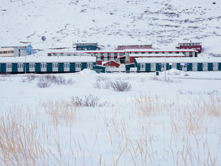 Poster - Kangerlussuaq during winter. Kangerlussuaq has the most important hub for airplanes in Greenland, Denmark.