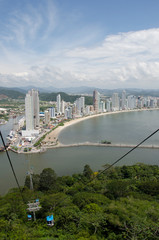 Wall Mural - Brazil, state of Santa Catarina, Camboriu. View of Balneario Camboriu Beach from the Barra Sul Cable Car.