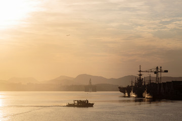 Canvas Print - Brazil, Rio de Janeiro. View of sunset over ocean.