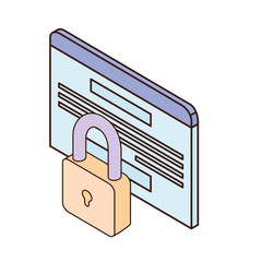 Sticker - credit card with padlock on white background