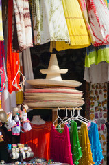 Sticker - Mexico, Quintana Roo, Yucatan Peninsula, Port of Costa Maya. Typical souvenir shop.