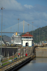 Poster - Central America, Panama, Panama Canal. Pedro Miguel Lock.