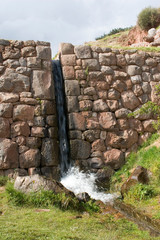 Sticker - South America - Peru. Inca site of Tipon with terracing and irrigation system lies southeast of Cusco.