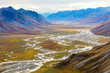 USA, Alaska, Brooks Range, Arctic National Wildlife Refuge. Aerial with mountains and Ivishak River. Credit as: Don Paulson / Jaynes Gallery / DanitaDelimont.com