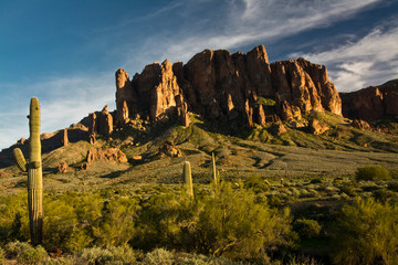 Sticker - Sunset, Flat Iron Mountain, Lost Dutchman State Park, Apache Junction, Arizona, USA