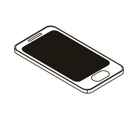 Poster - silhouette of smartphone screen on white background