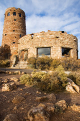 Sticker - AZ, Arizona, Grand Canyon National Park, South Rim, Desert View, The Watchtower, historic rest area and gift shop designed by Mary Colter, opened in 1933