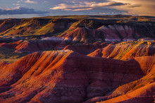 The Fiery Red Painted Desert From Lacey Point In Petrified Forest National Park, Arizona.