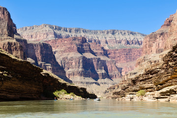 Sticker - Grand Canyon National Park, Arizona. Rafters on the Colorado River.