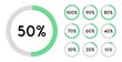 Percentage sign icon set vector,from 10 to 100