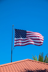 Poster - USA, Florida, Daytona Beach, American flag