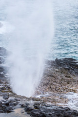 Sticker - USA, Hawaii, Kauai. Spouting Horn spray close-up. Credit as: Cathy & Gordon Illg / Jaynes Gallery / DanitaDelimont.com