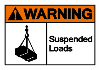 Wall Mural - Warning Suspended Loads Symbol Sign, Vector Illustration, Isolated On White Background Label .EPS10