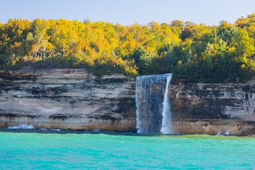 Sticker - Michigan, Upper Peninsula, Pictured Rocks National Lakeshore, Spray Falls