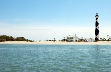 Sticker - North Carolina, Crystal Coast. Cape Lookout lighthouse, Cape Lookout National Seashore