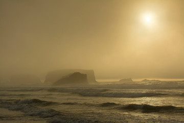 Sticker - Sunset, sea stacks, Bandon by the Sea, USA