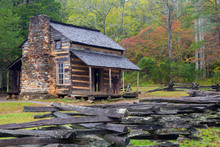 Tennessee, Great Smoky Mountains National Park, Cades Cove, John Oliver Place, Farmhouse, Built Early 1820s