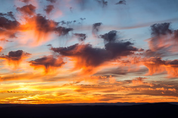 Sticker - USA, Virginia. Shenandoah National Park, sunset over Massanutten and the Allegheny Mountains