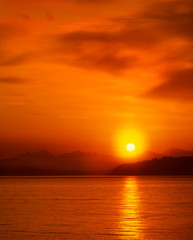 Canvas Print - USA, Washington, Snohomish County. Sunset over Puget Sound. 