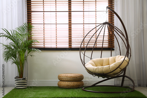 Stylish Modern Room Interior With Swing Chair Kaufen Sie